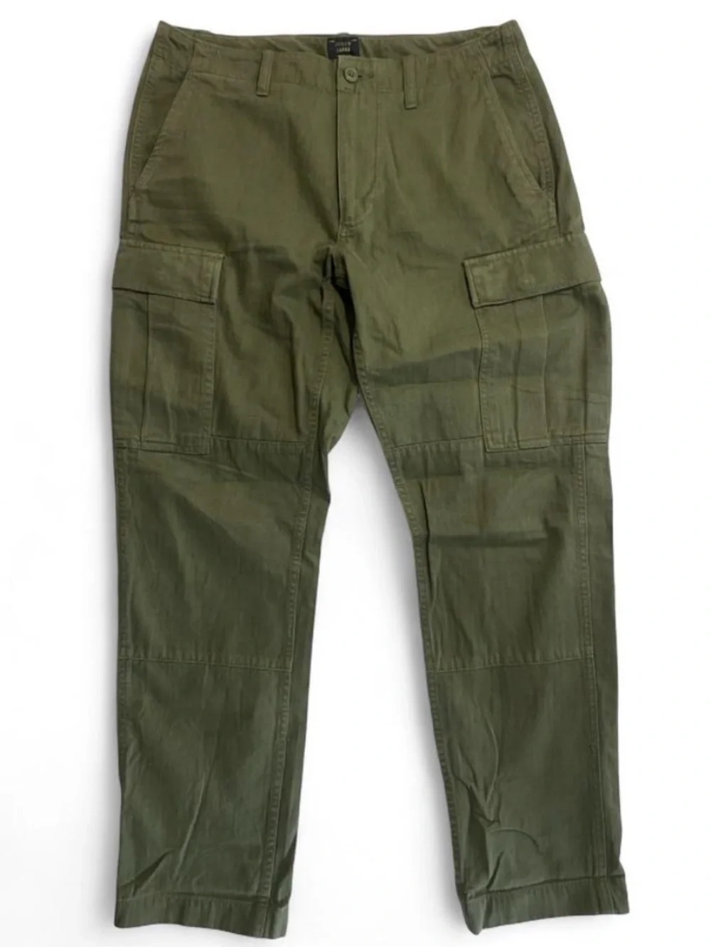 J.Crew Men's Olive Army Green Cargo Trousers Cotton Ripstop 1040 Size W31 L32